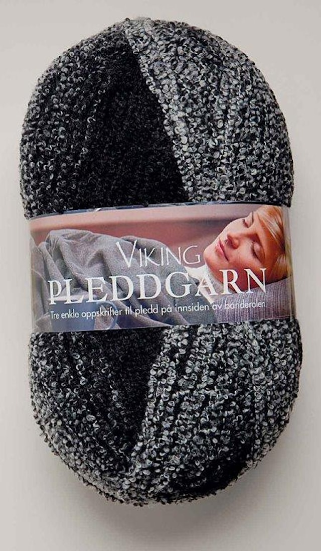 Pleddgarn Garn Akrylmix 350 g Svart/grå 712 Viking Garn