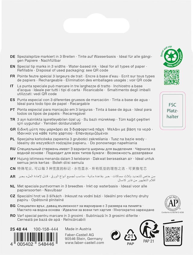 Produktbild 2 för Överstrykningspenna Highlighter TL 48 4-pack Faber Castell