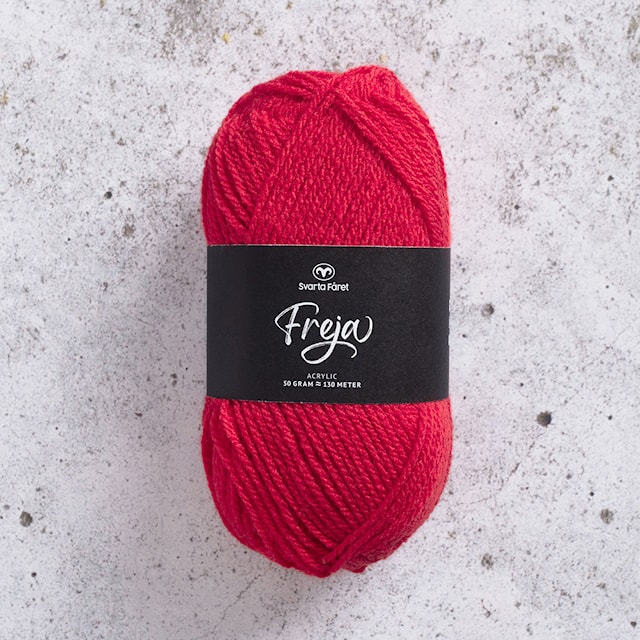 Freja Garn Akryl 50 g tomatrød 245 Svarta Fåret