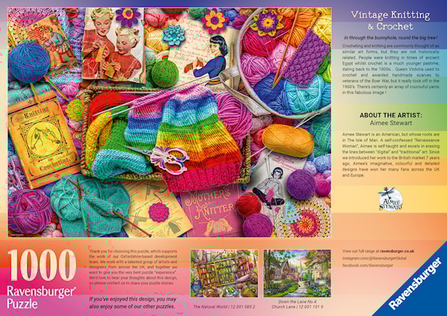 Tuotekuva 3 - Vintage Knitting & Crochet Palapelit 1000 palaa, Ravensburger