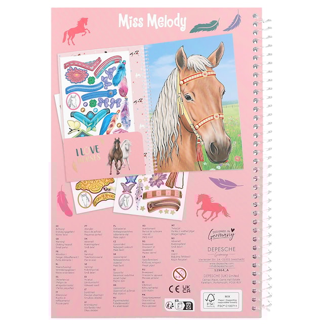 Produktbild 5 för Målarbok Hästar med klistermärken Miss Melody