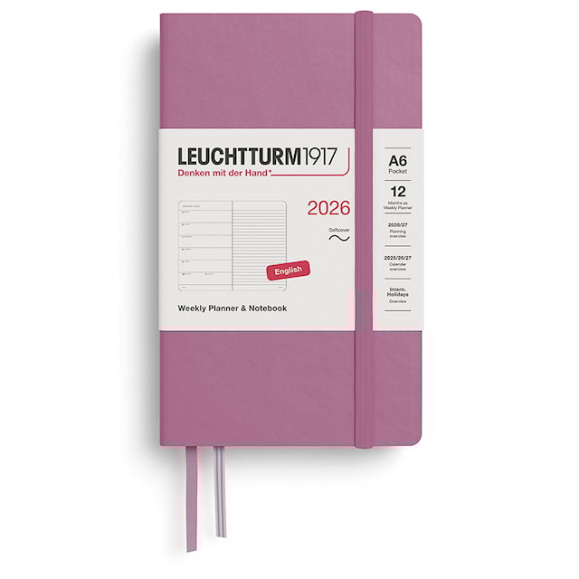 Weekly Planner & Notebook 2026 A6 Soft Dusty Rose Leuchtturm1917