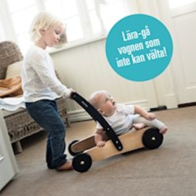 Produktbild 2 för Inovi Lära Gå Vagn Stabil, Svart/Rosa