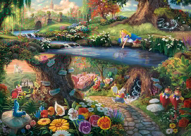 Produktbild 2 för Disney Alice In Wonderland Thomas Kinkade Pussel 1000 bitar Schmidt