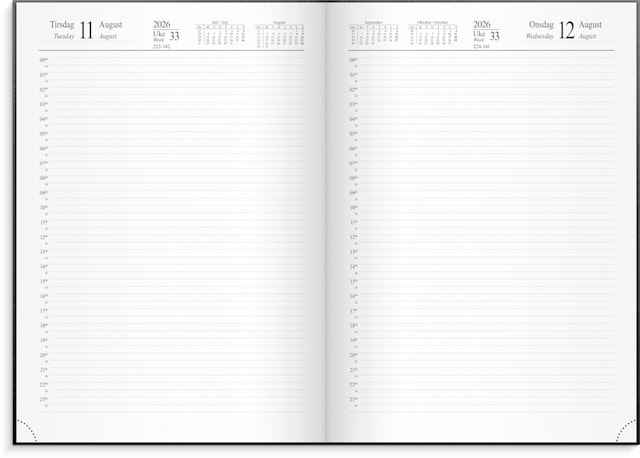 Produktbilde 2 for Dagbok 24 timer A4 2026 sort GRIEG