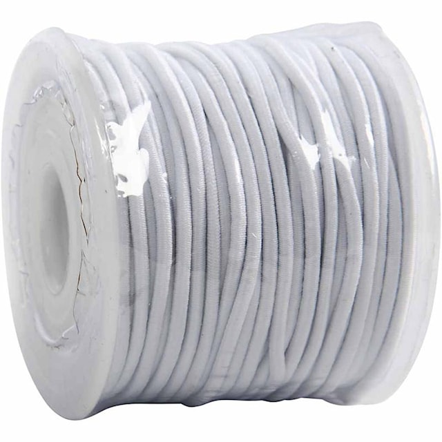 Produktbilde 2 for Elastikksnor, hvit, tykkelse 2 mm, 25 m/ 1 rl.