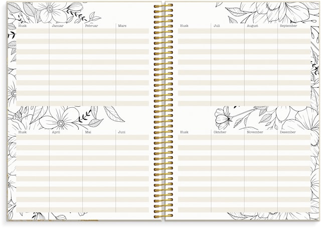 Produktbilde 4 for Kalender Life Planner 2026 A5 Bloom Beige Burde