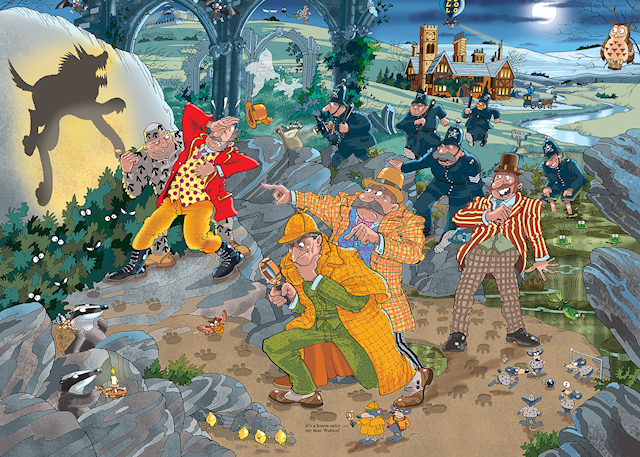 Produktbild 2 för Wasgij Mystery 14 - The Hound Of The Wasgijville! Pussel 1000 bitar