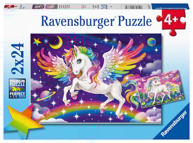 Produktbild 1 för Unicorn And Pegasus Pussel 2x24 bitar Ravensburger