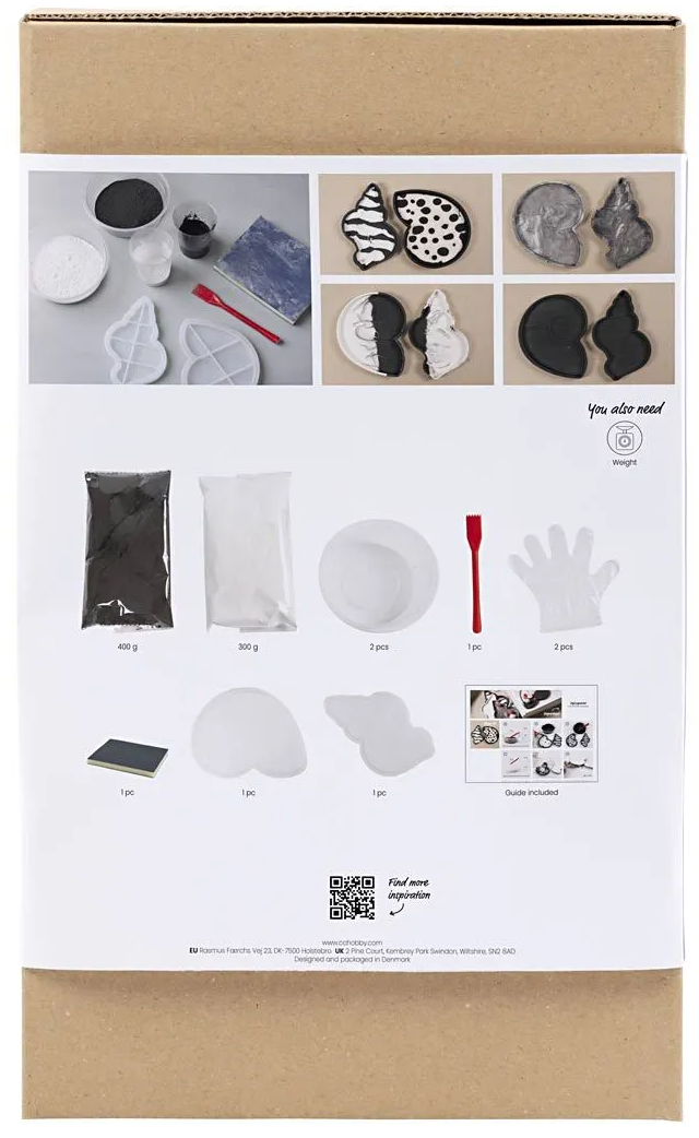 Produktbilde 3 for DIY Kit Resin Støping, Konkylie, svart, hvit, 1 pk.