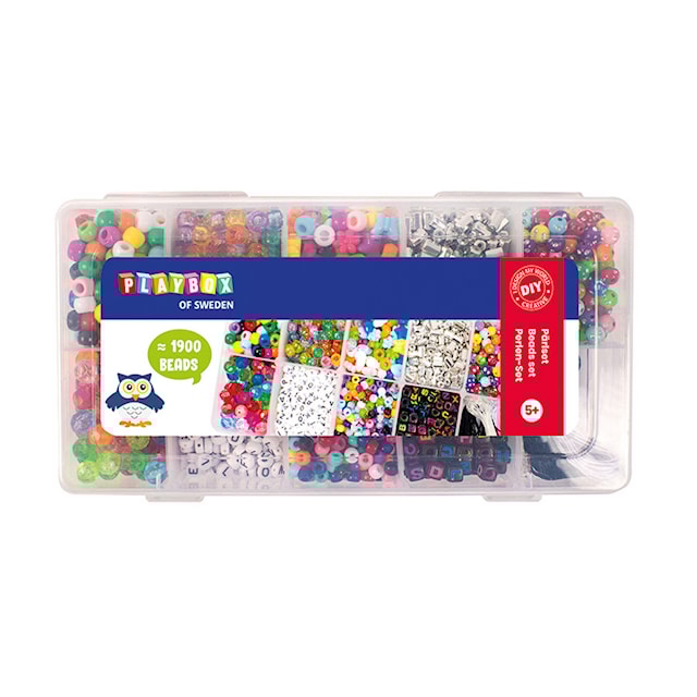 Produktbilde 2 for Perler i oppbevaringsboks 1900 stk. Playbox