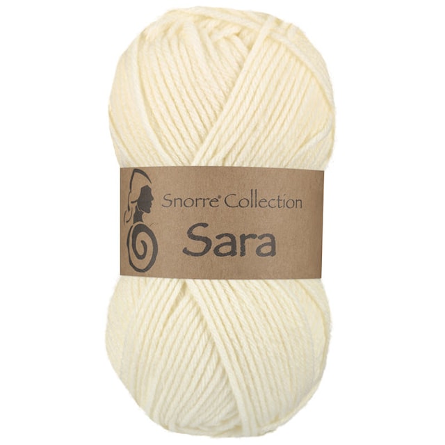 Sara Akrylgarn 50 g Naturhvit 902, Viking Snorre