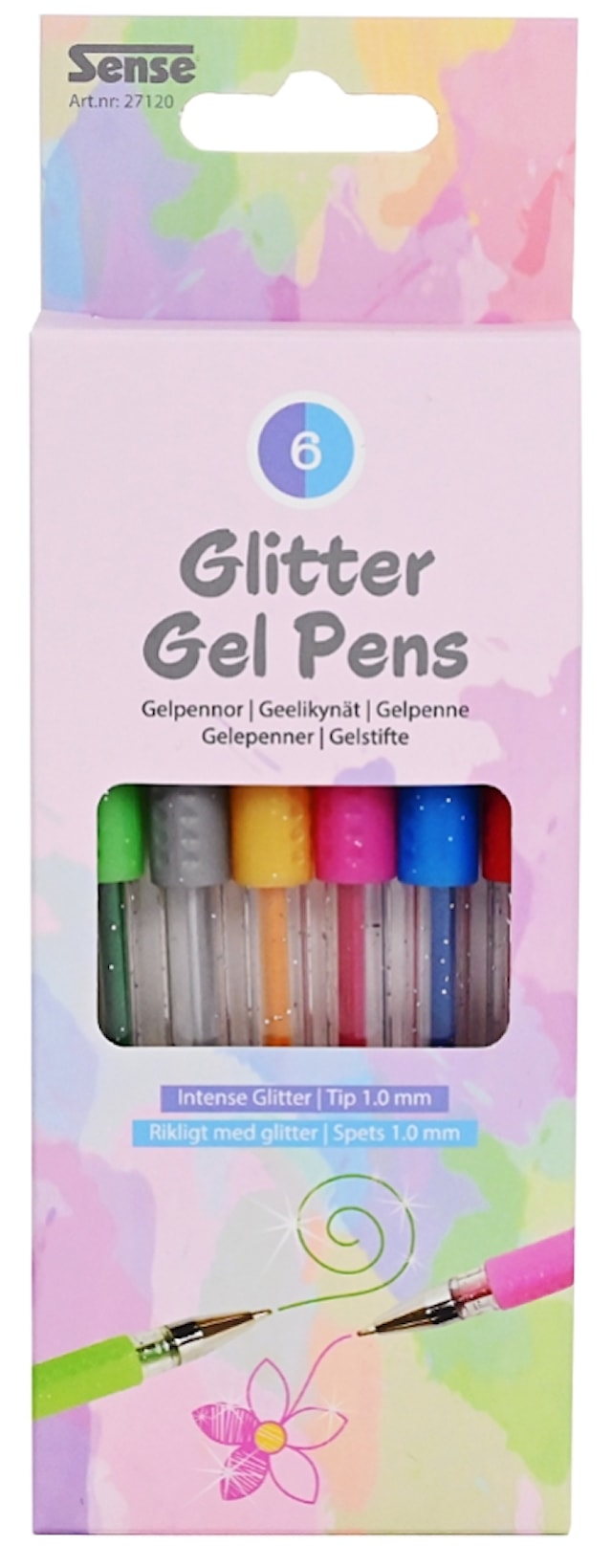 Produktbilde 1 for Gelpenner Glitter 6-pack Sense