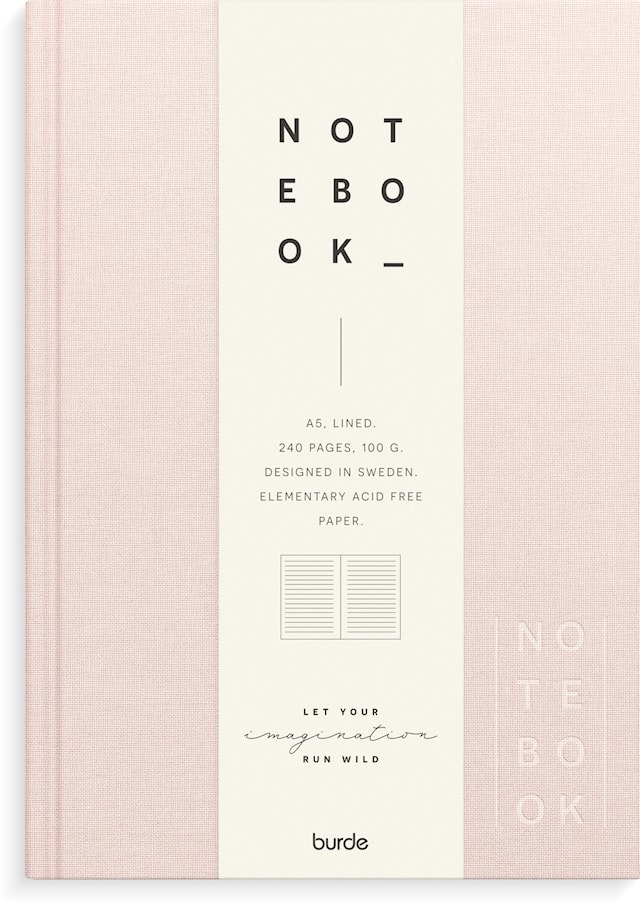 Produktbilde 1 for Notatbok A5 Rosa tekstil, Linjert, Burde