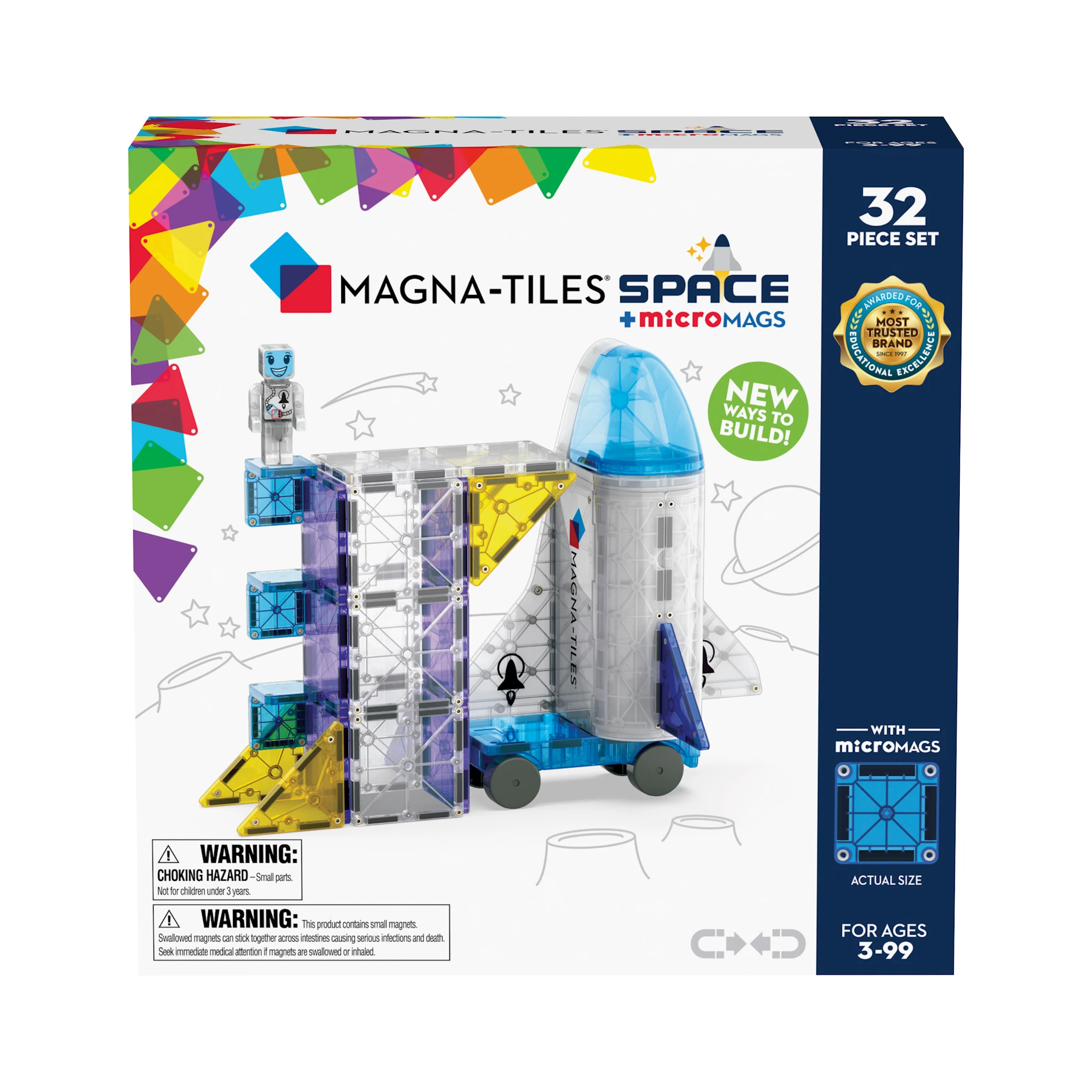 Produktbild för Space 32 Bitar Magna-Tiles