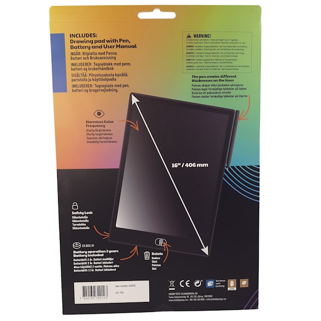 Tuotekuva 3 - LCD Piirustuslevy 16" Mulit Color Beocreo