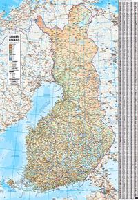 Suomi seinäkartta 1:1 milj. 2018 (83×120 cm)