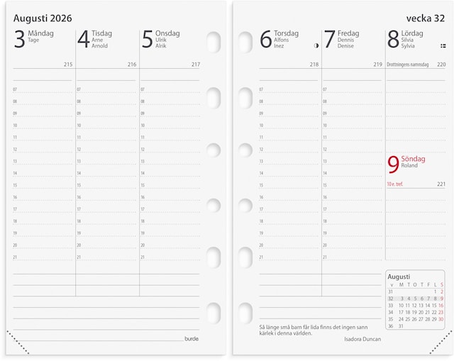 Produktbilde 2 for Kalender 2026 Compact Kalendersats Prestige 79x127 mm Burde