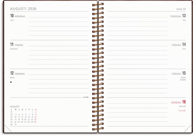 Produktbilde 2 for Kalender 2026 A6 Senator Twist Brun Burde