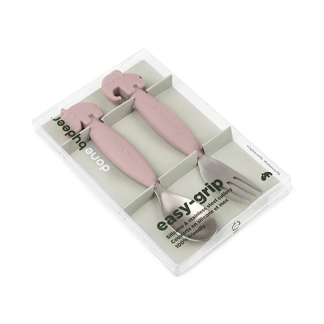 Tuotekuva 3 - Done by Deer Easy-grip spoon and fork set Deer friends Powder