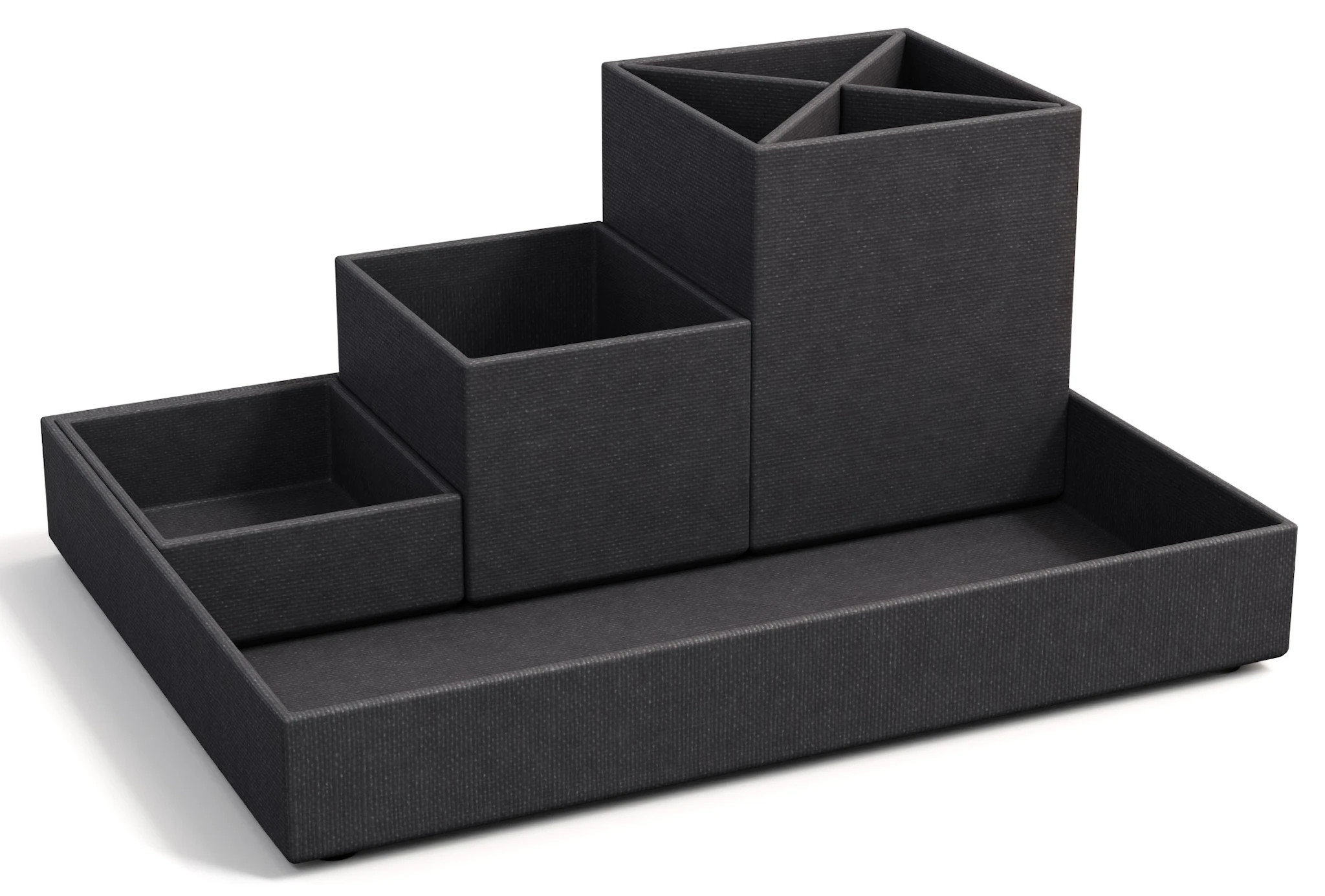 Produktbilde for Skrivebordsoppbevaring 4 deler Black Bigso Box of Sweden