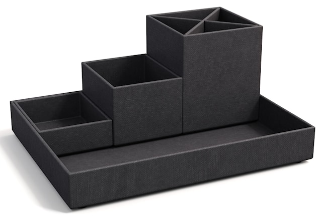 Produktbilde 1 for Skrivebordsoppbevaring 4 deler Black Bigso Box of Sweden