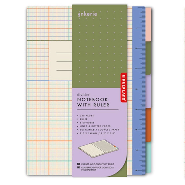 Tuotekuva 4 - Aihevihko viivoilla ja ruuduilla sekä viivoittimella Inkerie