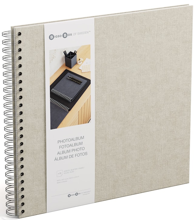 Produktbilde 1 for Fotoalbum Linen med hvite ark 35x31,5cm Bigso Box of Sweden