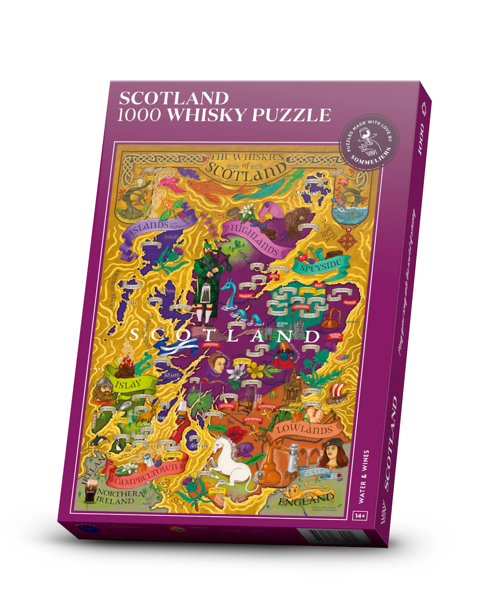 Produktbilde for Whiskypuslespill - Skotland 1000 brikker Water and Wines