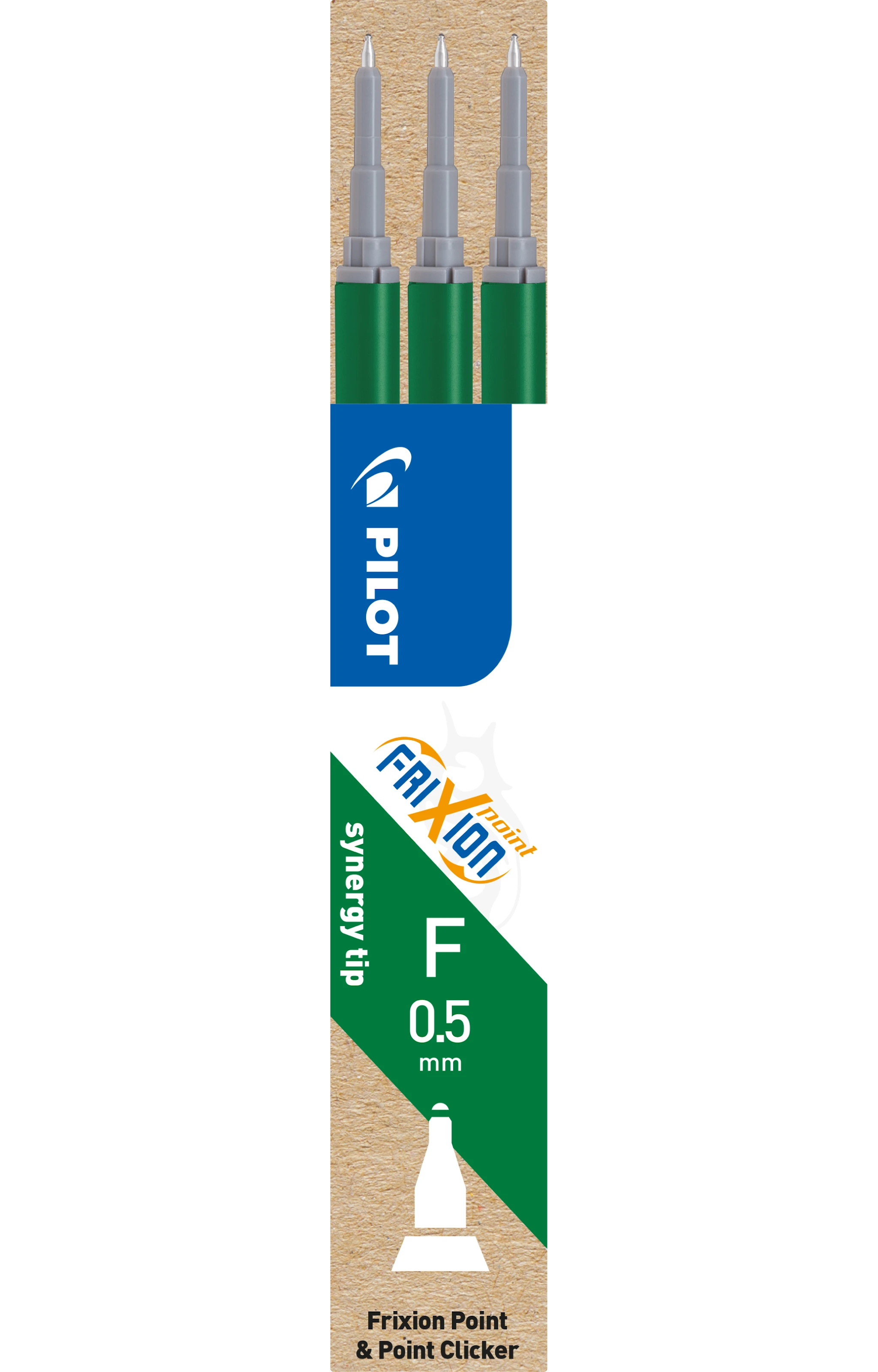 Produktbilde for Patron Refill Frixion Point 0,5 mm Grønn 3 stk. Pilot