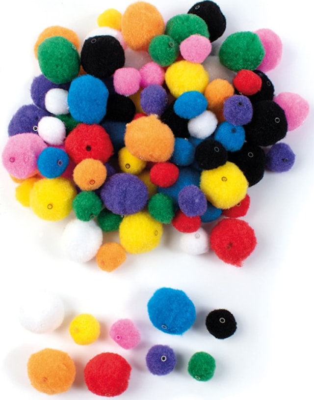 Produktbilde 3 for Perler Pompon 20 & 30 mm 200-pakning Playbox