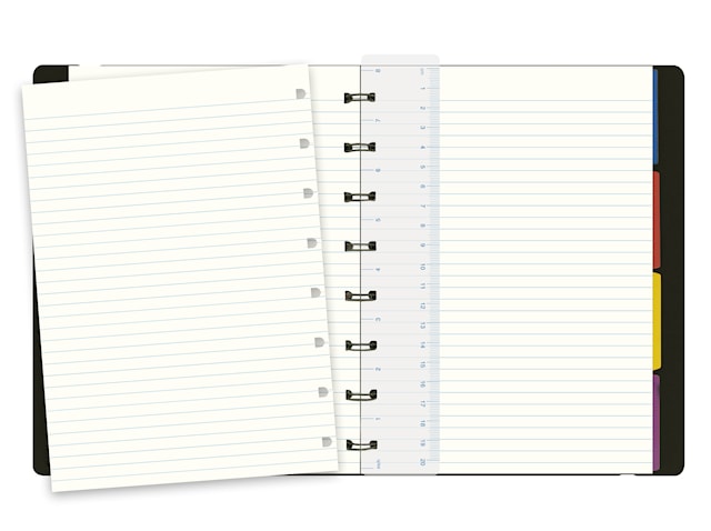 Produktbild 2 för Anteckningsbok A5 Linjerad Svart Filofax