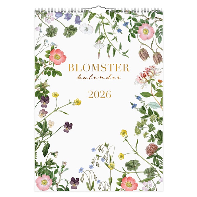 Produktbild 1 för Väggkalender Blomster A4 2026