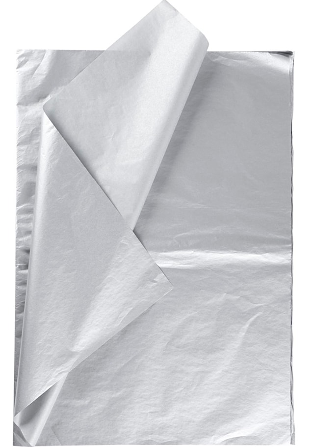 Silkepapir, ark 50x70 cm, 17 g, sølv, 6 ark/ 1 pk.