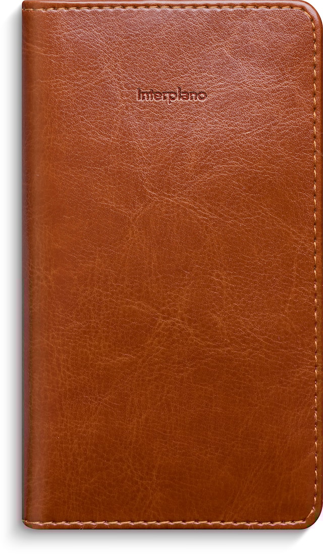 Produktbilde 1 for Kalender 2026 Interplano Konstläder Cognac Burde