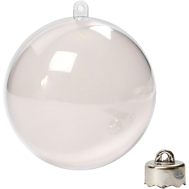 Produktbild 1 för Dekorationskulor 8 cm Transparent Plast 5-pack