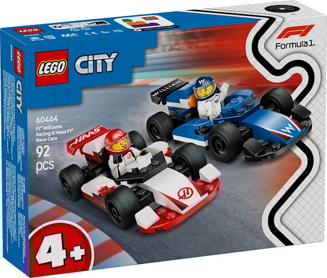 Tuotekuva 1 - F1®-kilpa-autot Williams Racing ja Haas F1® LEGO® City (60464)
