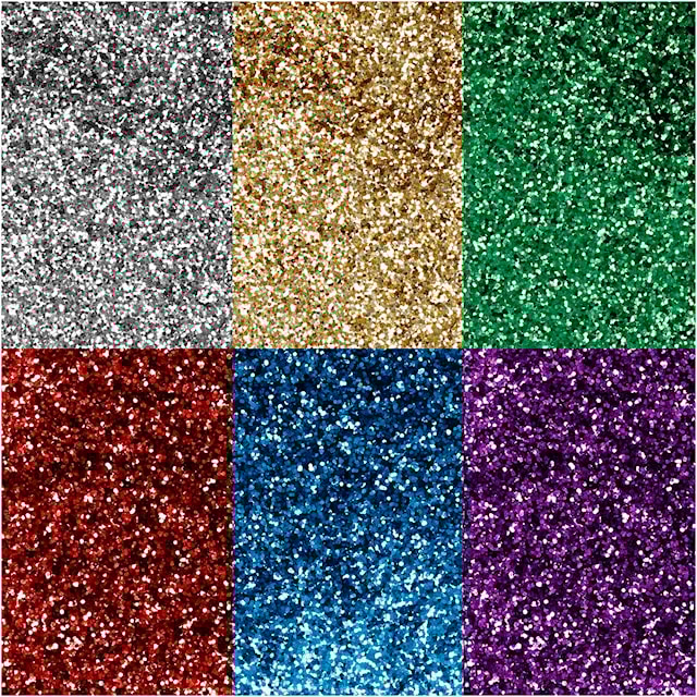 Produktbild 4 för Glitter Mixade färger Biologiskt nedbrytbart 7ml 6-pack