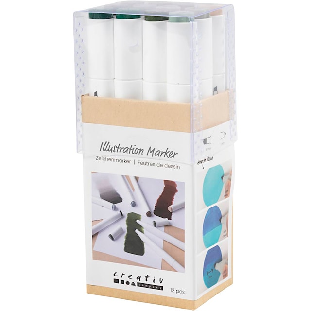 Produktbild 9 för Markers Illustration Naturliga färger 12-pack Creativ Company