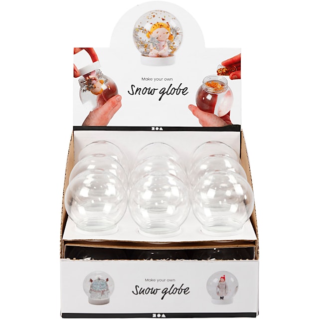 Produktbild 2 för Snöglob för dekorationer (tom) 18-pack