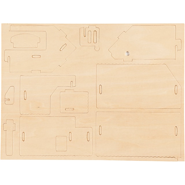 Produktbilde 4 for 3D Konstruksjonsfigur, Hus med terrasse, str. 19x17,5x15, 1 stk.