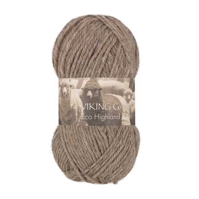 Eco Highland Wool Garn 50 g Ljusbrun 209 Viking Garn