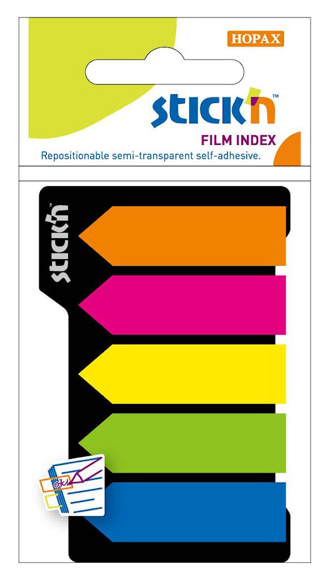 Indexflikar Neon 42x12mm Pilar Plast Stick'n