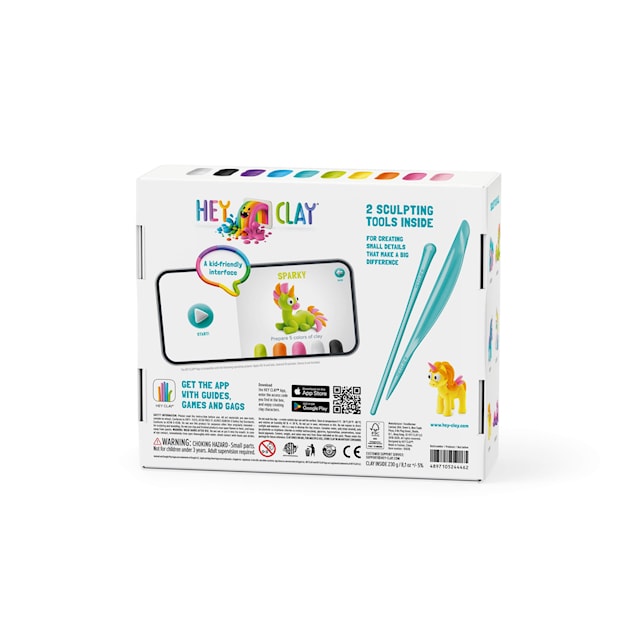 Produktbild 2 för Modellera Regnbåge och Enhörningar lufttorkande 15-pack Hey Clay