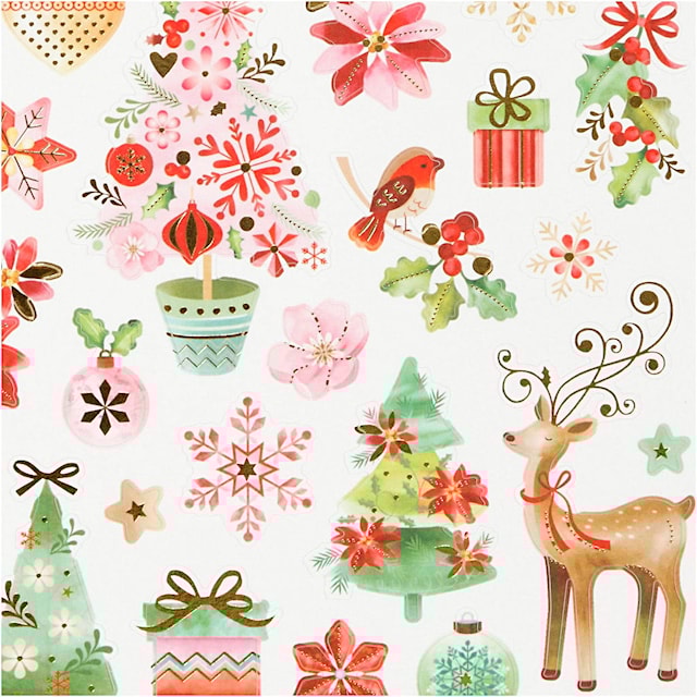 Produktbild 3 för Klistermärken Romantisk Jul 15x16,5 cm 1 ark