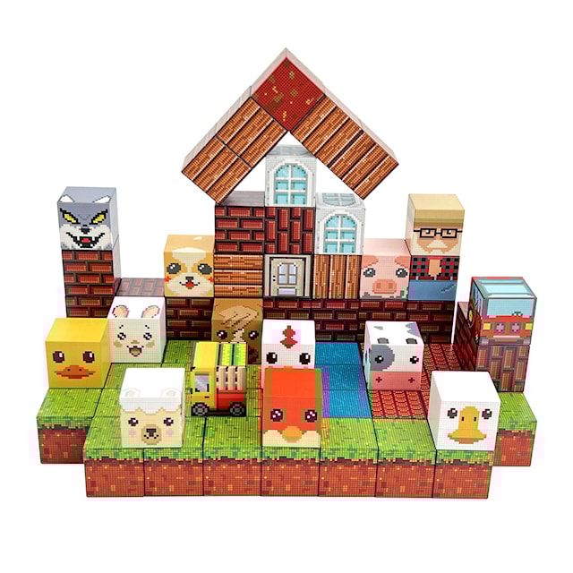 Produktbild 1 för Magnetiska Byggklossar Bondgård 86 Bitar