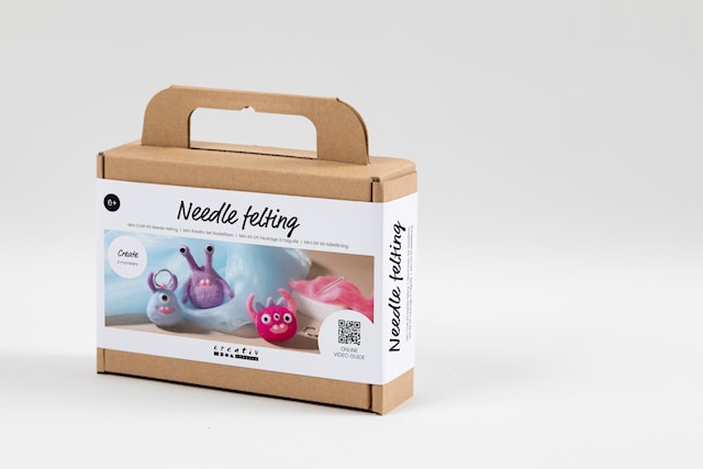 Produktbilde 4 for Mini DIY Kit Nålefilting, Monster, ass. farger, 1 pk.