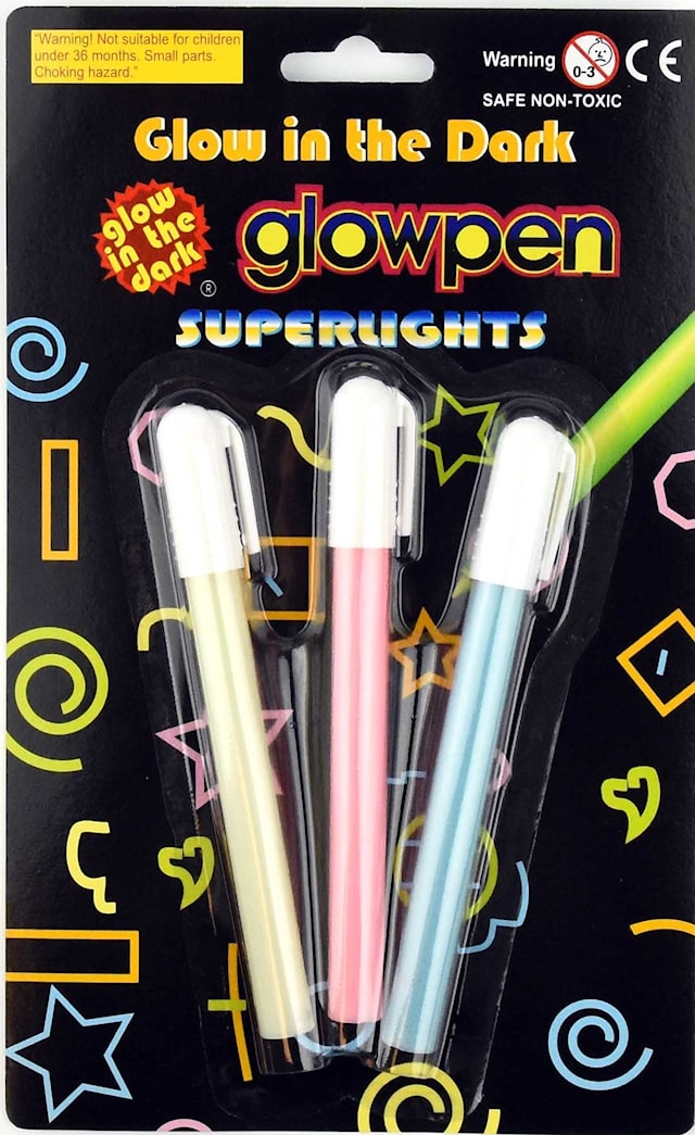 Penna Glow-in-the-dark 3 färger Robetoy