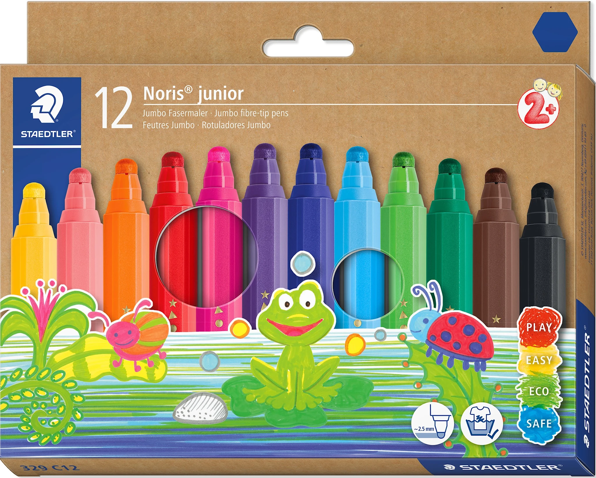 Produktbild för Tuschpenna Jumbo från 2 år 12-pack Noris Junior Staedtler