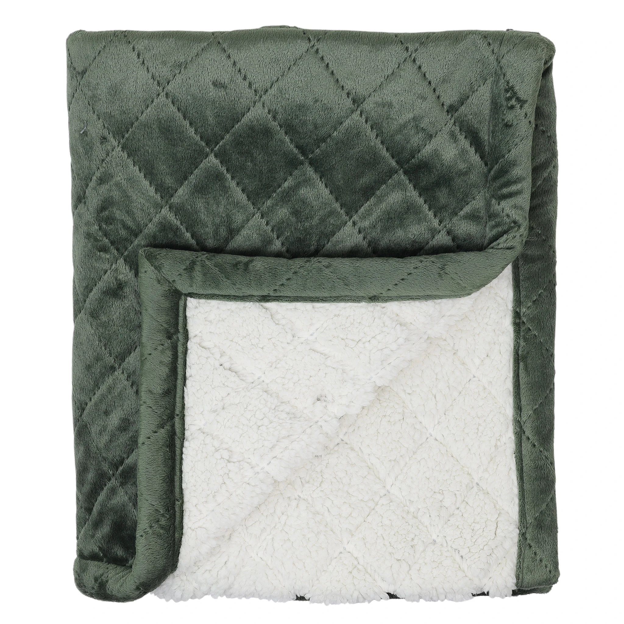 Produktbild för Rätt Start Quiltad Filt 100 x 75 cm Grön Rätt Start